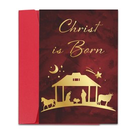 Christ is Born Card, Easter Gifts for Women Men, Teen Easter Basket Stuffers, Man of God Gifts for Men, Religious Birthday Card for Him Her,Christian Card Gifts for Women Faith,Easter Gifts for Teens