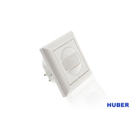 HUBER Motion 13R PIR Motion Sensor 170° for Indoor I Flush-Mounted Motion Sensor with Push Button Also for Switch Series [55 x 55 mm], 3-Wire Technology Relay Output