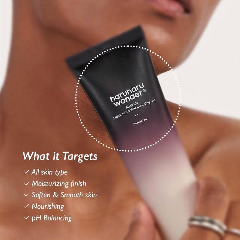 HARUHARU wonder Black Rice Moisture 5.5 Soft Cleansing Gel, Gentle