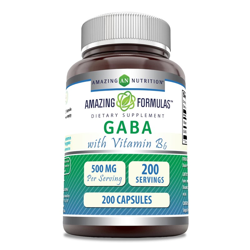 Amazing Formulas GABA (Gamma Aminobutyric Acid) with Vitamin B6 500mg