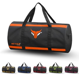 Mytra Fusion Sports Bag – Training Bag with Adjustable Shoulder Strap Sports Bag Men & Women Travel, Weekend, Sports Bag, Black/Orange