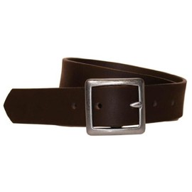 Bison Designs Full Grain Water Buffalo Leather 32mm Standard Leather Belt with Dull Silver Buckle (Brown, 32-Inch Waist)