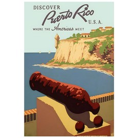 Territory - Puerto Rico - Vintage Travel Poster-24 x 36 Inches (Black - Framed)