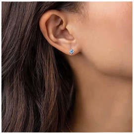 Yheakne Vintage Sunburst Stud Earrings Sapphire Sun Earrings Tiny Sapphire Crystal Earrings Blue Rhinestone Earrings jewelry for Women and Girls