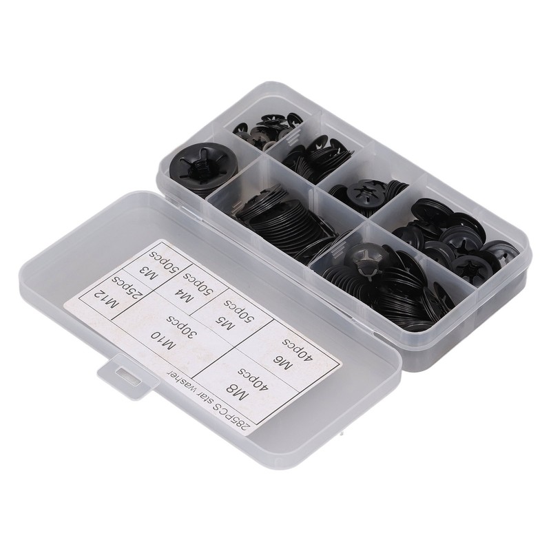 285Pcs Starlock Washer Internal Tooth Lock Fastener M3 M4 M5