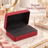 Red PU Leather Ring Jewelry Box – Velvet-Lined Multi-Ring Organizer