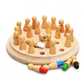Wooden Memory Chess Game Logic Thinking Training Color Matching Stick Chess Toy for Kids