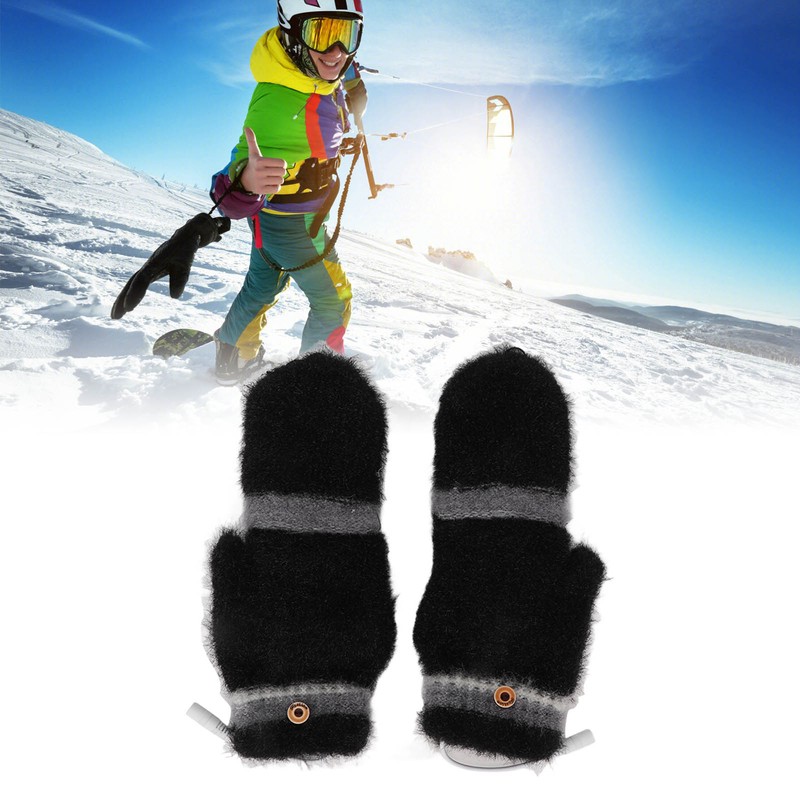 Electric USB Heated Gloves Double Side Heating Keep Warm Fingerless