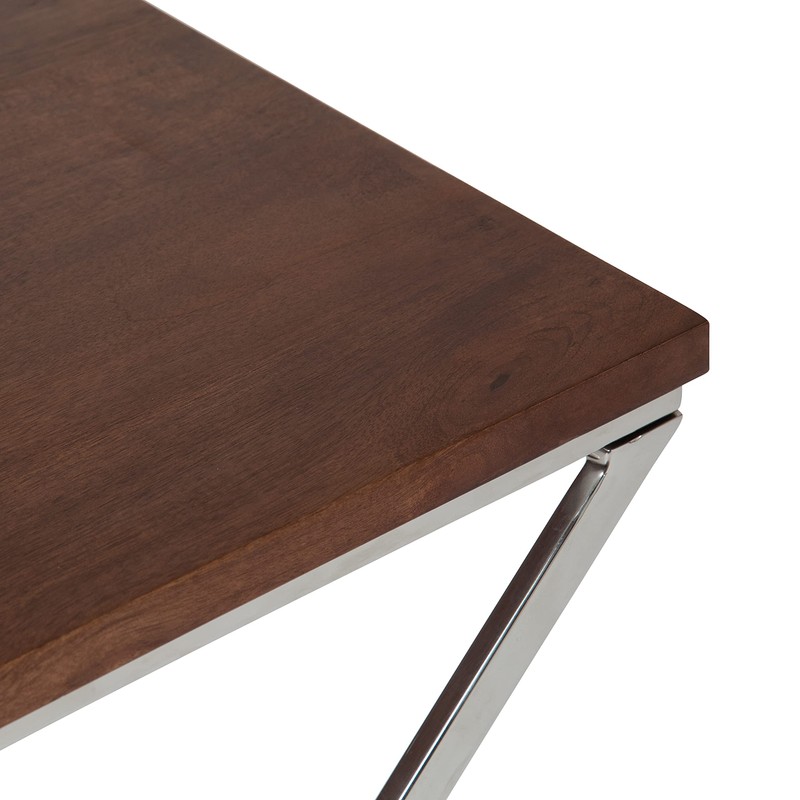 Kate and Laurel Laraway Folding Side Table, 20x14x20, Silver