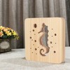 Wooden 3D LED Light Hollow Seahorse Pattern USB Power Supply