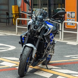 Lorababer 12" Motorcycle Windshield for MT09 MT09SP MT-09 SP FZ09 2021 2022 2023 Windscreen Front Wind Deflector with Mounting Bracket, Light Smoke