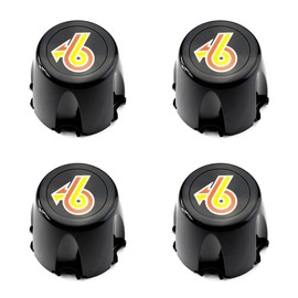 New Black Wheel Hub Center Caps Turbo 6 Emblem Replacement for 1986-1987 Buick Regal Grand National (4)