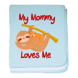 CafePress My Mommy Loves Me Sloth Baby Blanket, Super Soft Newborn Swaddle