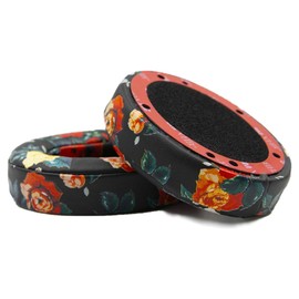 MMOBIEL Earpads Replacement Compatible with Beats Studio 2 / Studio 3 - Wired/Wireless Over-Ear Headset Headphone Ear Pad Cushion - Soft Protein Leather Memory Foam - Black Flower