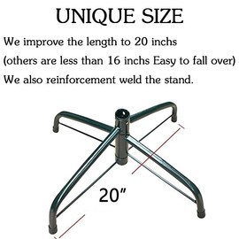 20 Inches Christmas Tree Stand for Artificial Trees,2024 Enlarged Base Metal Xmas Tree Replacement Holder, Folding Christmas Tree Base for 3-10 Ft Artificial Trees,Fits 0.5-1.25 Inch Tree Pole