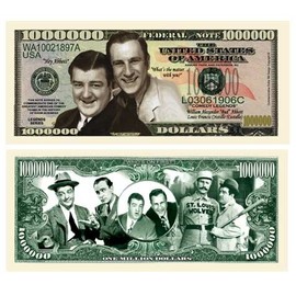 American Art Classics Abbott and Costello Million Dollar Bill in Collector Grade Currency Holder