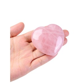 JSDDE 60mm Rose Quartz Crystal Heart Gemstone Reiki Healing Crystal Love Palm Stones Gifts for Women Girlfriends