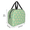 DADABULIU Lunch Bag Daisy Flower Green Insulated Lunch Box Cooler