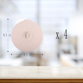 4"-12" Silicone Lids for Cups Bowls Plates Pans, Microwave Splatter Cover, Kitchen Containers Lids Cover for Food Storage, Large 9.4" 4 Pack