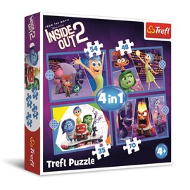 Trefl 34652 Inside Out 2, The Power of Feelings Puzzle 4-in-1, 4 Puzzle Games, 35 to 70 Pieces, Different Difficulty Levels, Game for Children from 4, Multicoloured