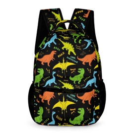 Homieblanket Dinosaur Backpack for Kids Girls Boys School, 16 Inches Cute Jurassic Dinosaurs Theme Bookbag, Adjustable, Lightweight, Large Capacity, Colorful Daily Casual Backpacks