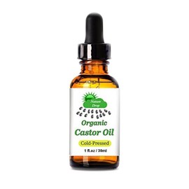 Nature Drop's Organic Castor Oil1 oz - 100% USDA Certified Pure Cold Pressed Hexane free - Best oil Growth For Eyelashes Hair Eyebrows Face and Skin Triple Filtered Great for Acne
