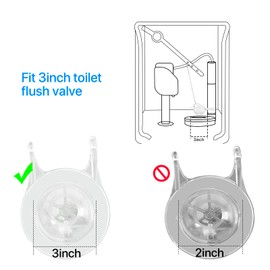 Toilet Flappers Replacement Compatible for GA715014-GEG1 (Transparent) 3 Inch with Stainless Chain and Hook - Reliable Toilet Flapper