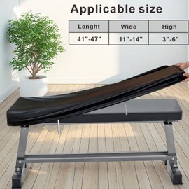 VeyoStories Weight Bench Cover, Workout Bench Cover, PU Leather with Plush Lining, Dustproof, Wtaerproof, Anti-Slip.Protection for Adjustable Flat Weight Exercise Fitness Gym Bench.(Cover only)