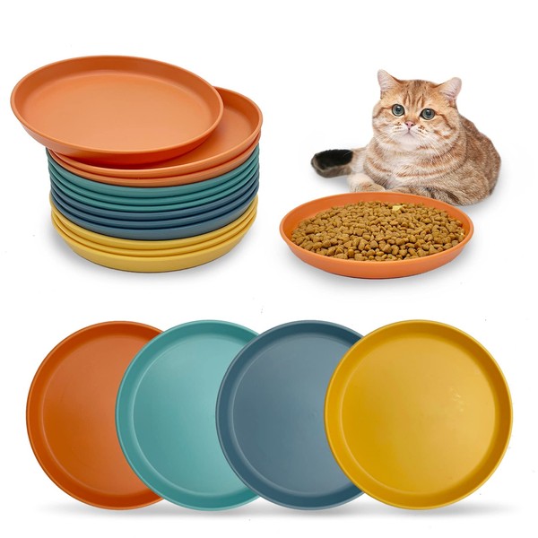 Fhiny 12PCS Whisker Fatigue Cat Bowl, 6 in Shallow Cat