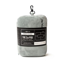 En Route Z Pd Travel Pillow Eye Mask, Plush Support Neck Pillow Travel Portable, Travel Accessories for Airplane, First Class Comfort with Carry-on Convenience, Gray