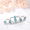Lovelyshop Blue Gems Rhinestone Tiara for Little Kid Big Kid