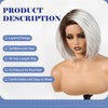 HAIRCUBE Ombre White Synthetic Lace Front Wig, 10 Inch Layered