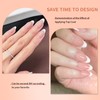 150Pcs Almond Nails Tips with Top Coat and Solid Nail