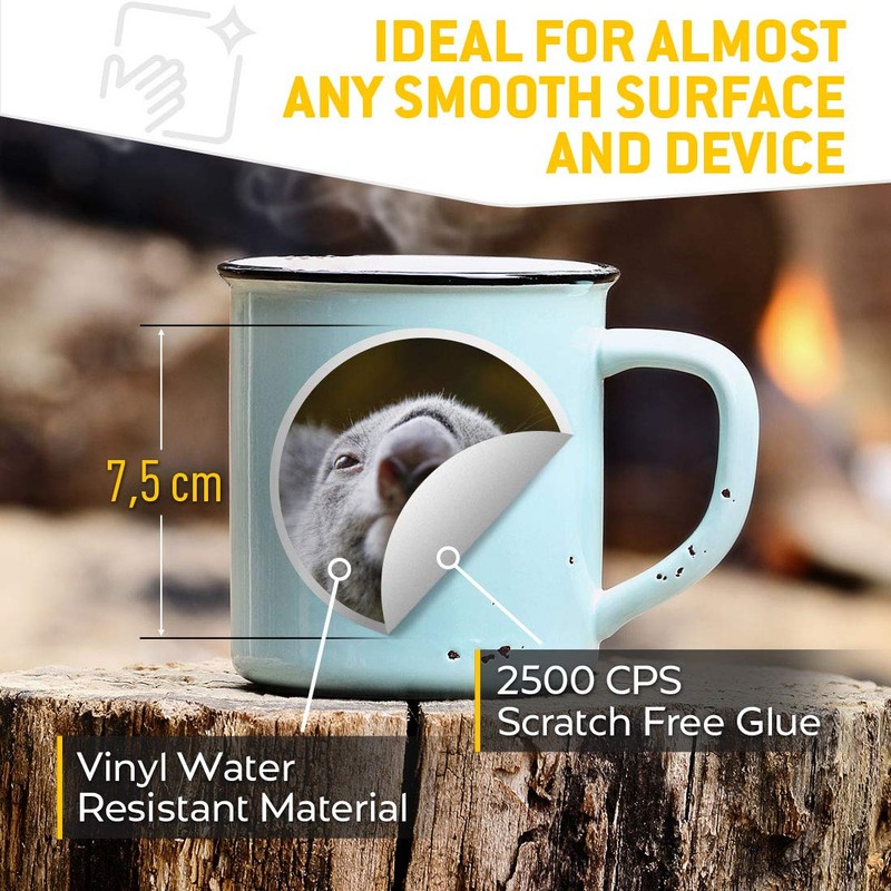 Vinyl Stickers (Set of 2) 7.5cm - Koala Bear Close