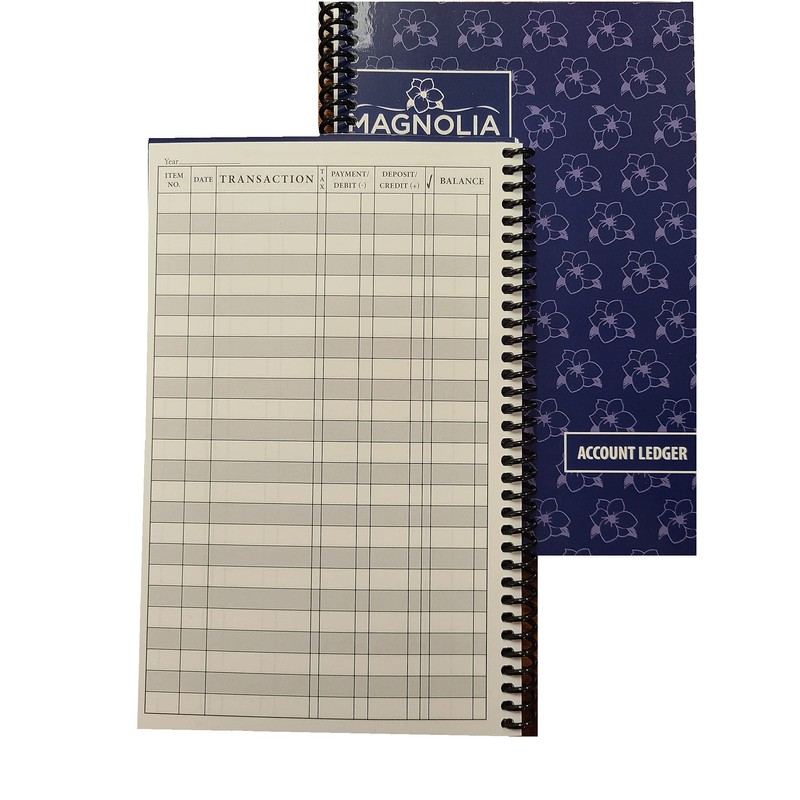 Side Spiral Bound Magnolia Flowers Checkbook/Transaction Register