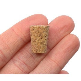 10PK Cork Stoppers, Size #2-9mm Bottom, 13mm Top, 17mm Length - Tapered Shape, Natural Bark Material - Great for Household & Laboratory Use - Eisco Labs