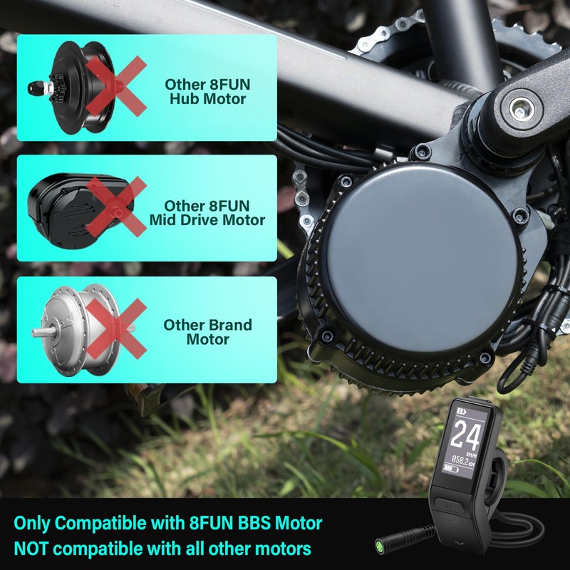 E-Mangue Ebike LCD Display SW102 for Bafang BBS01B BBS02B BBSHD