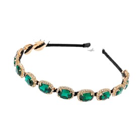 Crystal Rhinestone Headbands Sparkle Silver Diamond Headband Vintage Princess Party Headpiece for Birthday Wedding Bridal Tiara Daily Wear (crystalGreenA4)