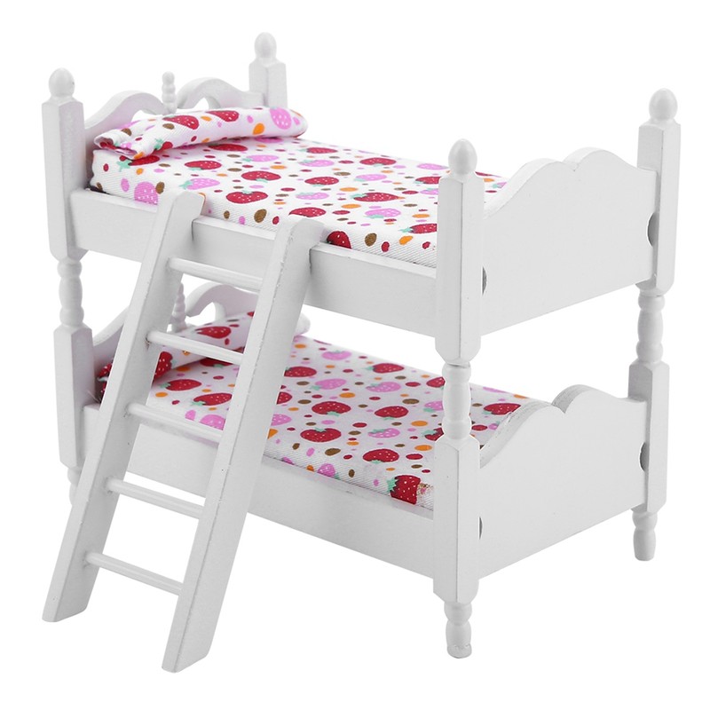 1:12 Doll House Mini Furniture Children Bedroom Model Bunk Bed