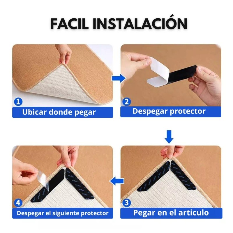 Estuchelandia 8 Pz Cinta Adhesiva En Tira Anti Deslizante Reutilizable