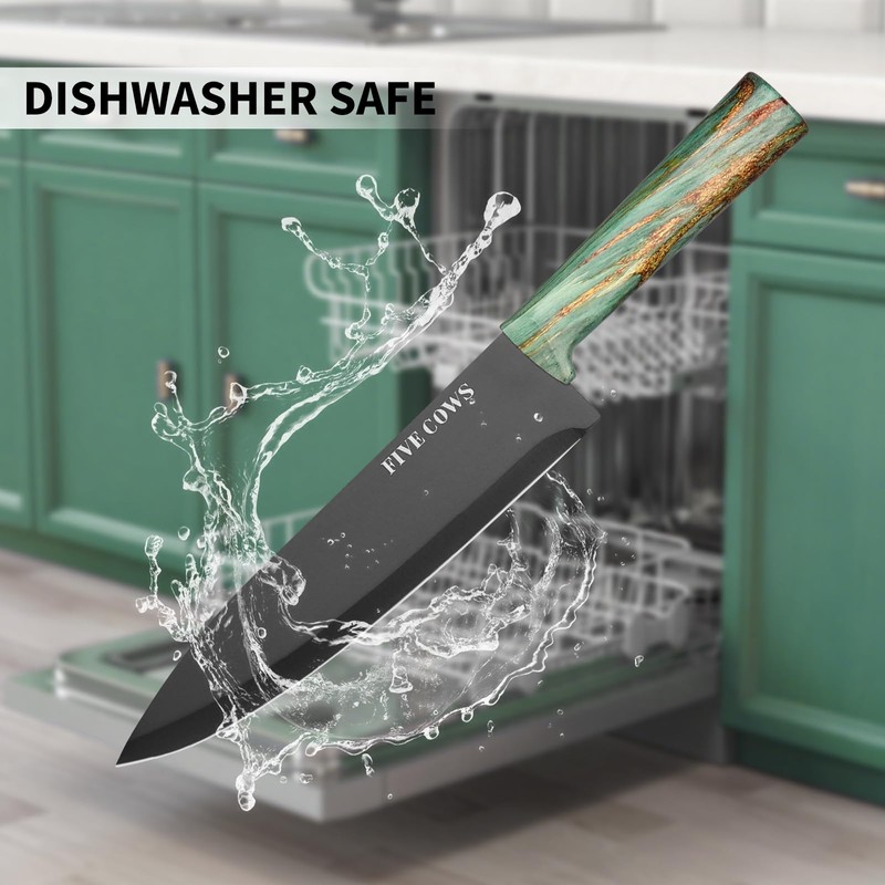16-Piece Kitchen Knife Block Set with Cutting Board - German