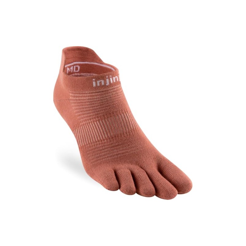 Injinji Run Lightweight No-Show Rust, L, brown