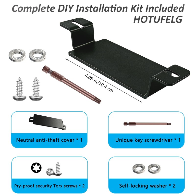 2026 Upgrade Anti-Theft Steel Neutral Cover Plate,Improved Adjustable Mount Hole,Fit