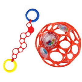O'ball オーボール オーリンク (レッド) オーボールラトル (レッド) セット 外出 持ち運び (AM-11487R) by Kids II