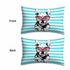 Mugod Cushion Cover Case French Bulldog with Sunglasses on Blue