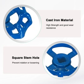 M METERXITY 1-Set Outside Faucet Handle, 8x8mm Paint Cast Iron Square Stem Hole Water Spigot Handle with Screws, Nuts & Aluminum Washer for Courtyard/Bathroom, Spigot Puller Replacement [Blue]