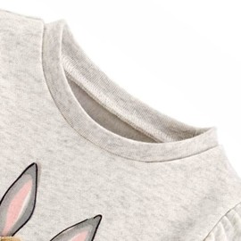 DDSOL Girls Sweatshirt Bunny Cotton Long Sleeve Top T-Shirts Toddler Kids Rabbit Pullover Clothes Size 2-3T