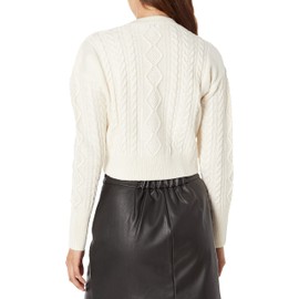 The Drop Waylon Cropped Cable Knit Jumper, Whisper White, XXL