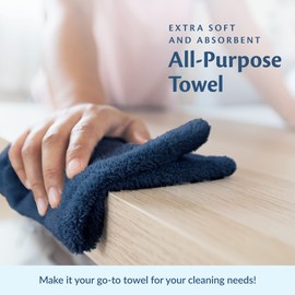 Groko Textiles Car Care Essentials Wash Dry and Detail Towels, Set of 60, Navy, 100% Ring Spun Cotton, 16” X 27”, 4.25 lbs. per dz. Heavy Thick, Premium Multi-Purpose Towels Corp.