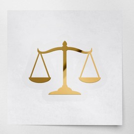 Transparent Decal Stickers of Scales Justice Silhouette Funny (Metallic Gold) Premium Waterproof Vinyl Decal Stickers for Laptop Phone Accessory Helmet Car Window Mug Tuber Cup USCSKUS049320GO072022